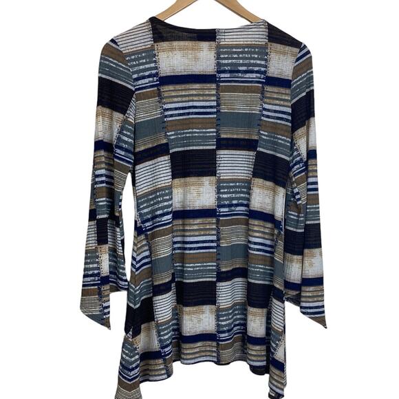 Mishca Women's Neutral Tones Tunic Length Bead Detail Top Size Small - Picture 2 of 8